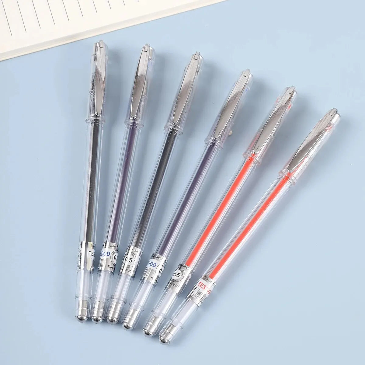 12pcs Gel Pen Set Exam Grade Black Blue Red Ink Color 0.5mm Ballpoint Pen for Students Writing Tool School Office Stationery