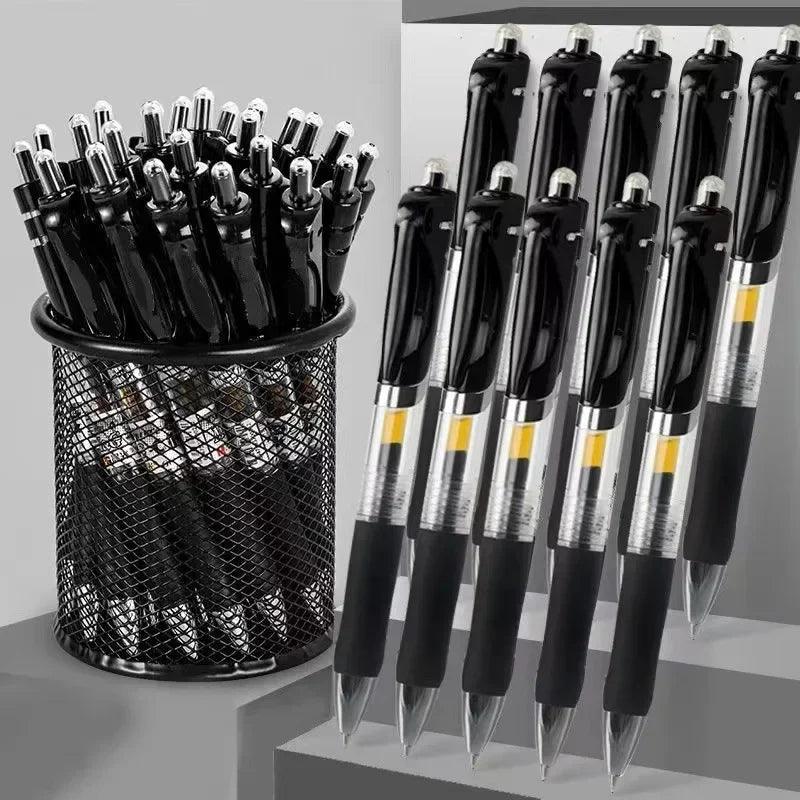 55/100pcs Press Gel Pen Signature pens Refill Press Blue Black Red Pen Bullet tip Gel Pen School office supplies stationery